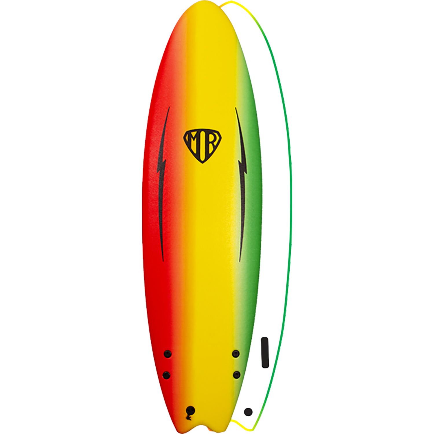 Ocean and Earth Soft Top Surfboard Ezi-Rider Mr. Twin 6'6" Spray Rainbow - Invisible Board Shop