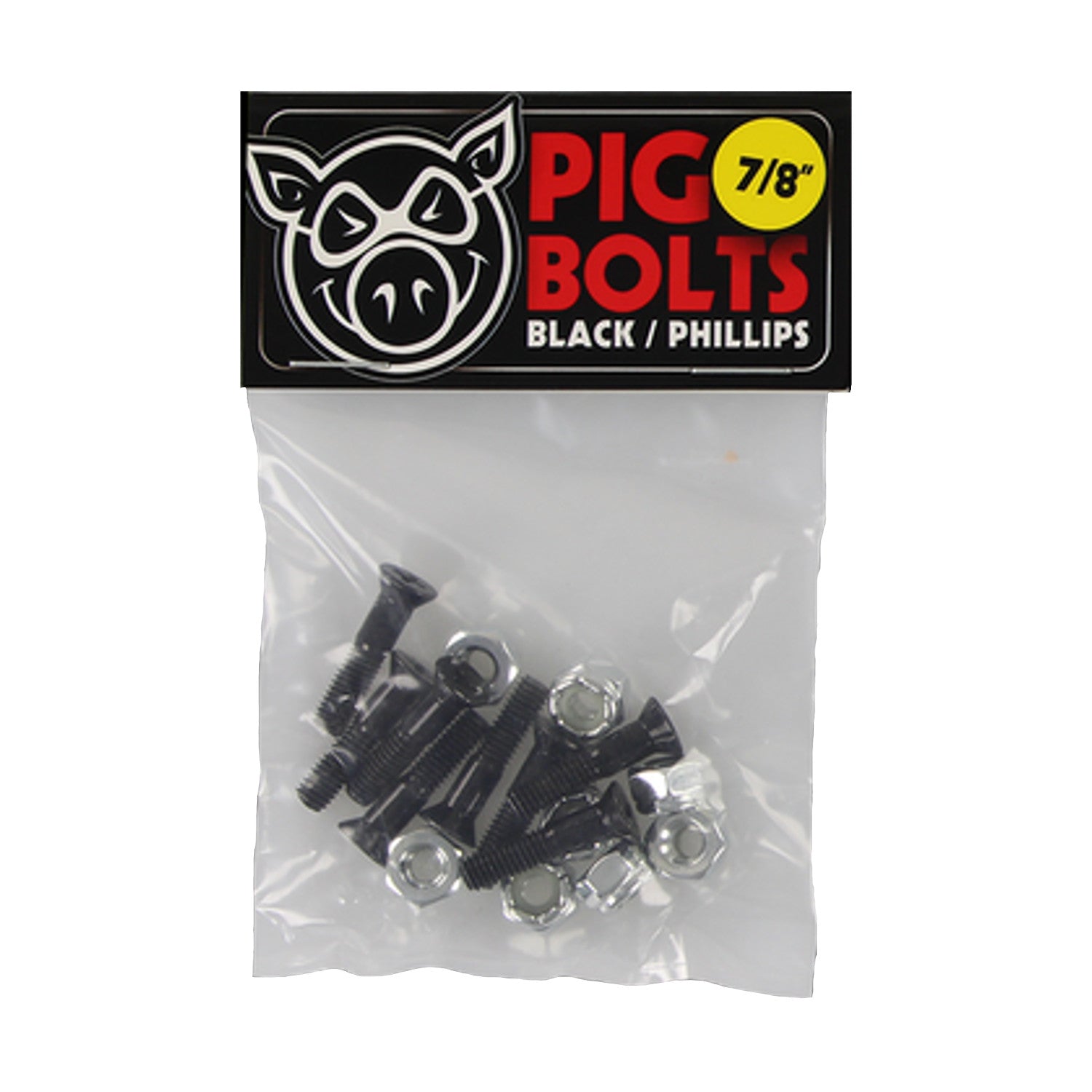 Pig Black 7/8" Phillips Skateboard Mounting Hardware - Invisible Board Shop