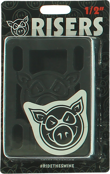 Pig 1/2" Hard Skateboard Truck Riser Black - Invisible Board Shop