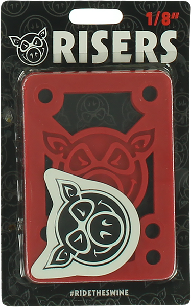 Pig 1/8" Hard Skateboard Truck Riser - Red - Invisible Board Shop