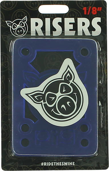 Pig 1/8" Hard Skateboard Truck Riser - Blue - Invisible Board Shop