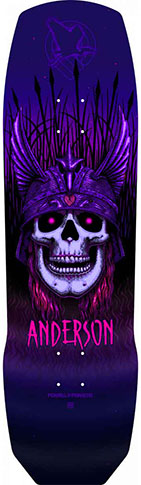 Powell Andy Anderson Heron Skull Flight Skateboard Deck Purple 8.45 - Invisible Board Shop