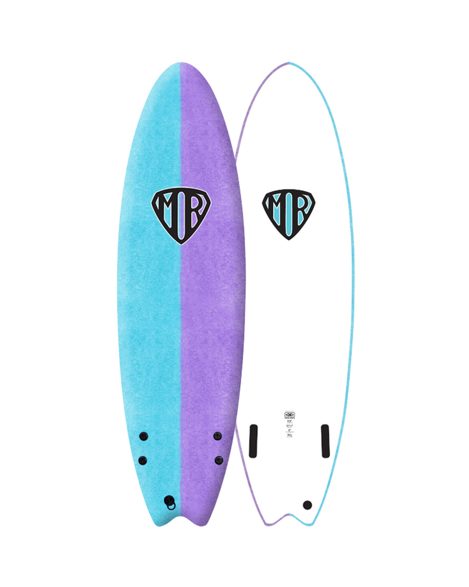 Ocean and Earth Soft Top Surfboard Ezi-Rider Mr. Twin 6'6" Spray Violet - Invisible Board Shop