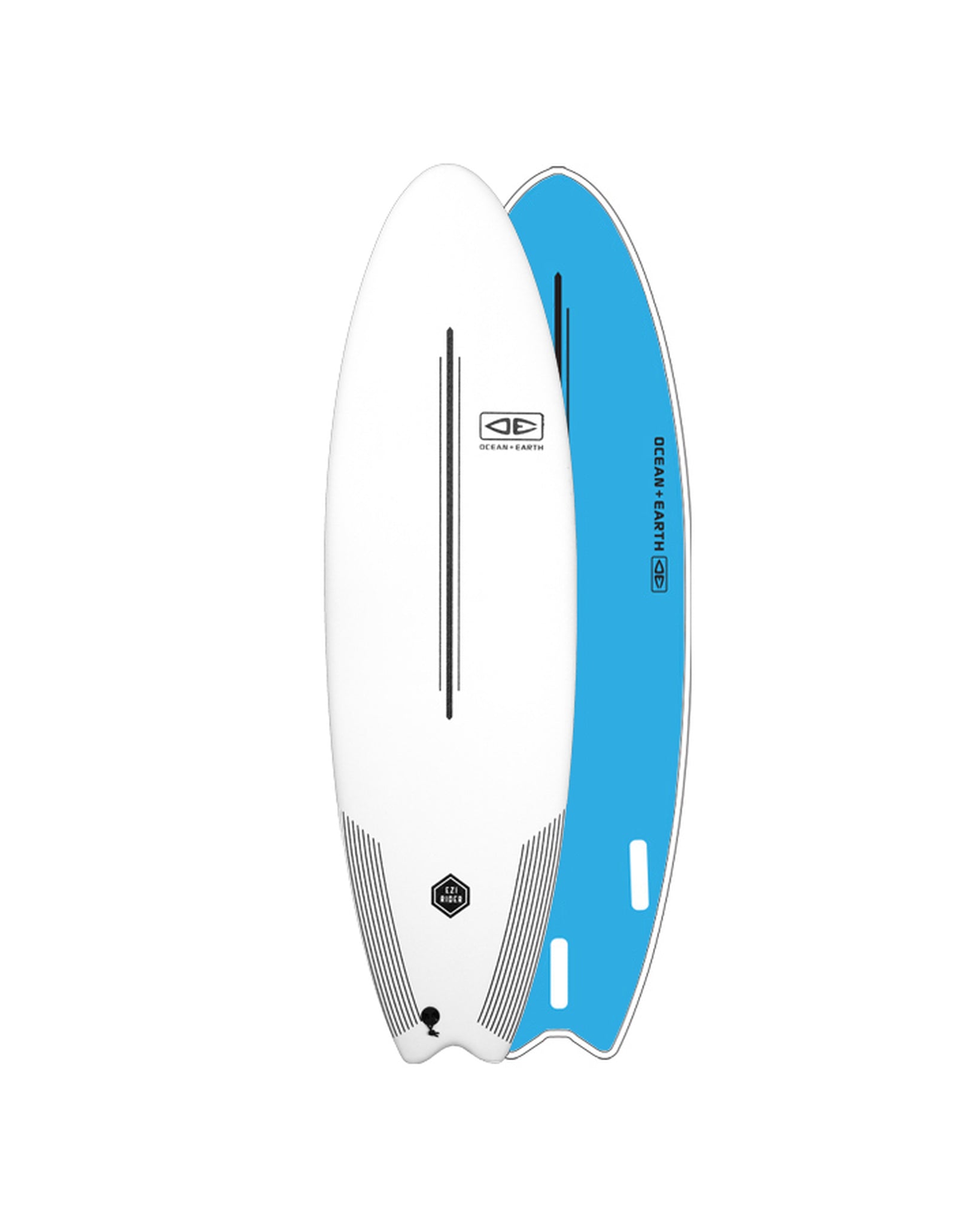 Ocean and Earth Soft Top Surfboard Ezi-Rider 6'0" White - Invisible Board Shop
