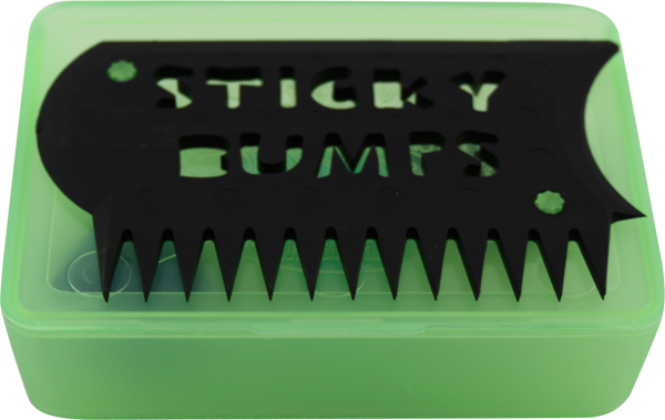 Sticky Bumps Surf Wax Box & Comb Clear Green/Black - Invisible Board Shop