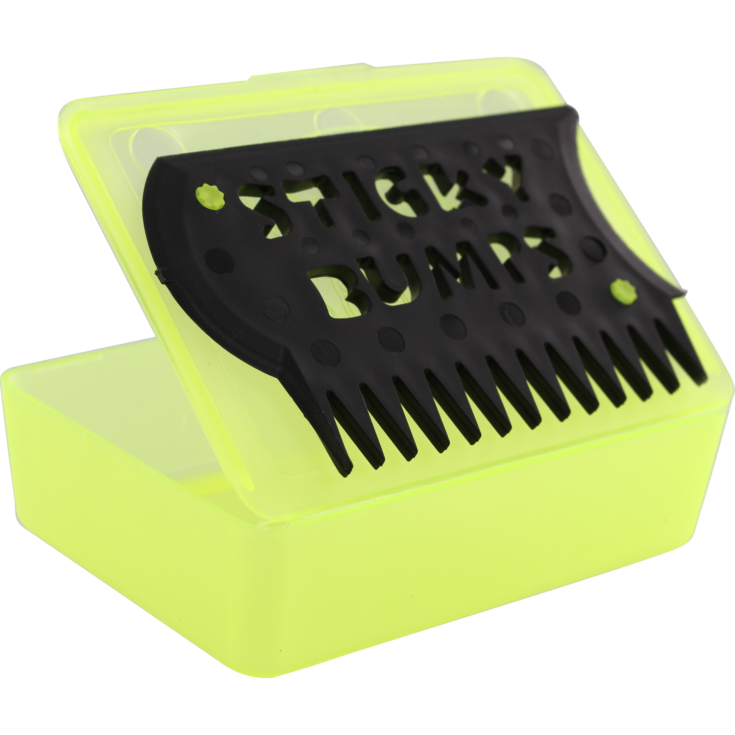 Sticky Bumps Surf Wax Box & Comb Clear Yellow/Black - Invisible Board Shop