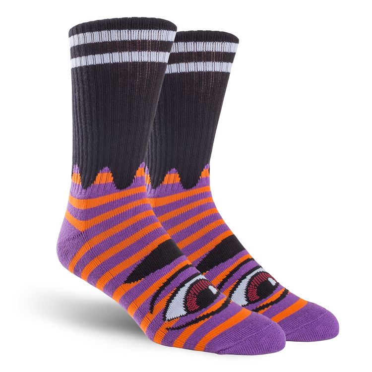 Toy Machine Sect Eye Stripe Socks Purple / Red - Invisible Board Shop