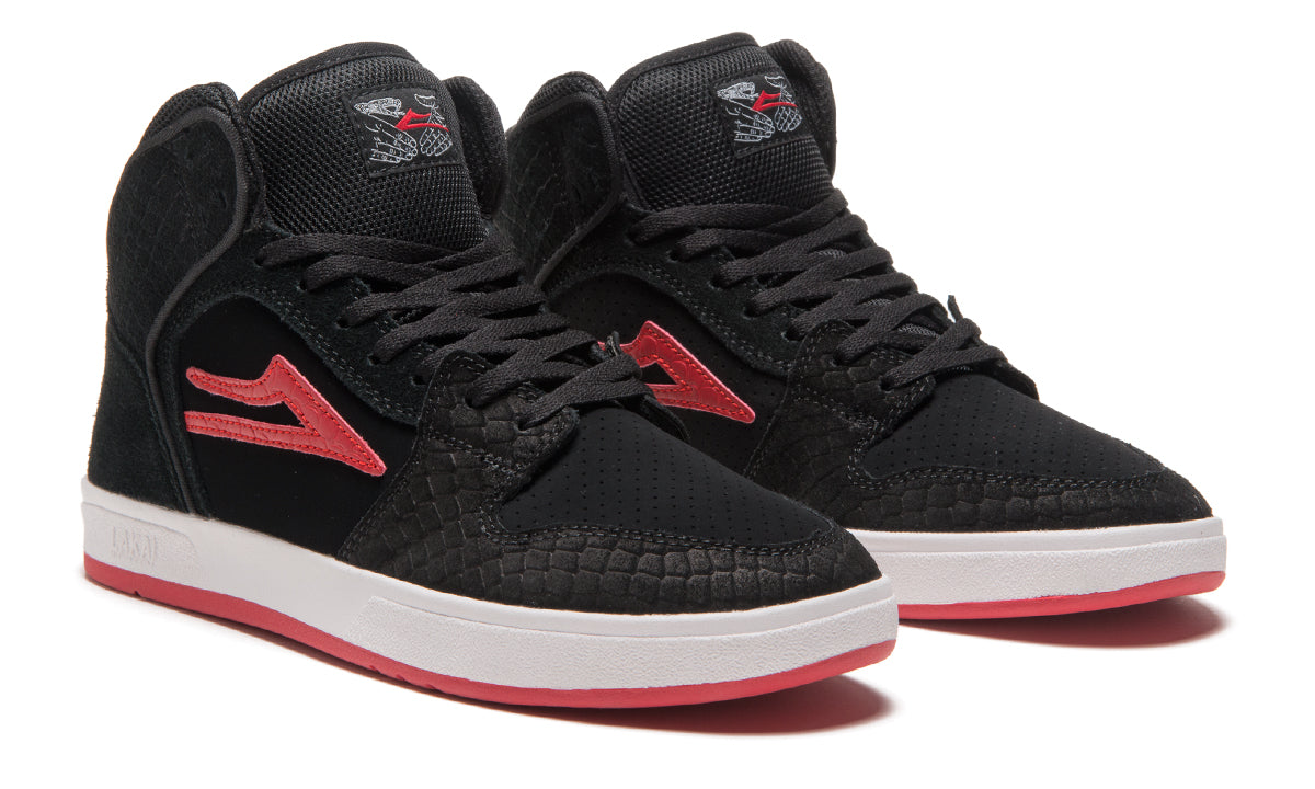Lakai - Telford Black / Red Suede Skateboard Shoes - Invisible Board Shop