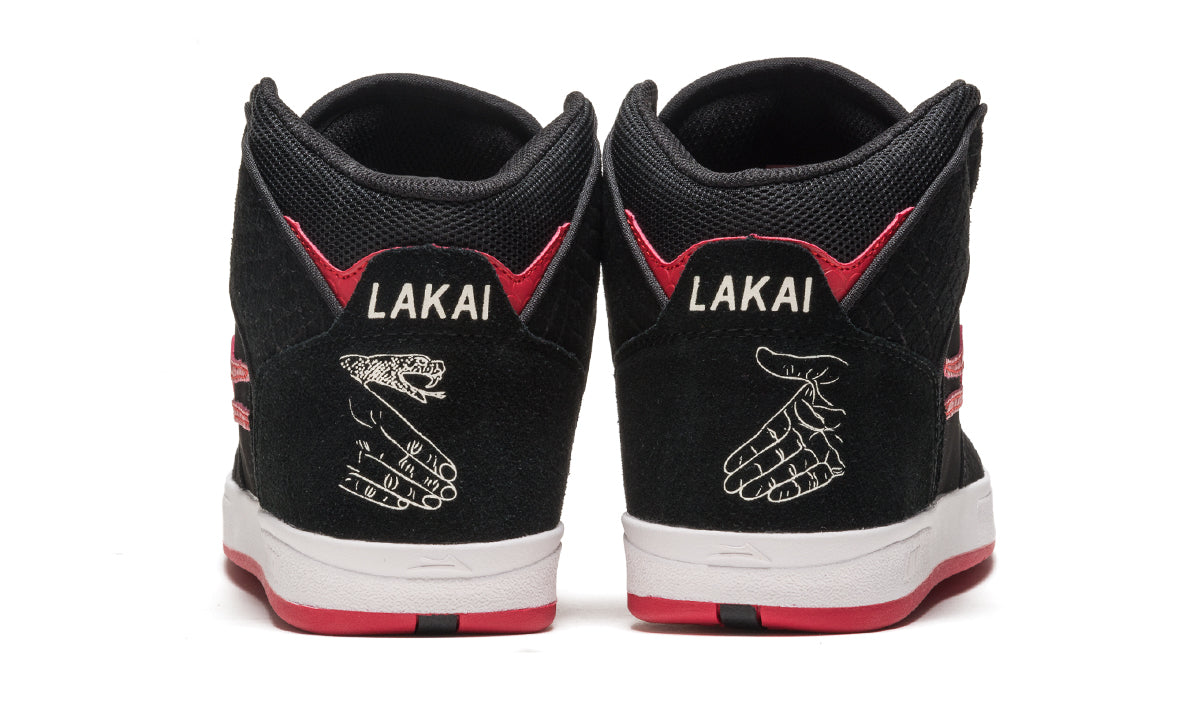 Lakai - Telford Black / Red Suede Skateboard Shoes - Invisible Board Shop