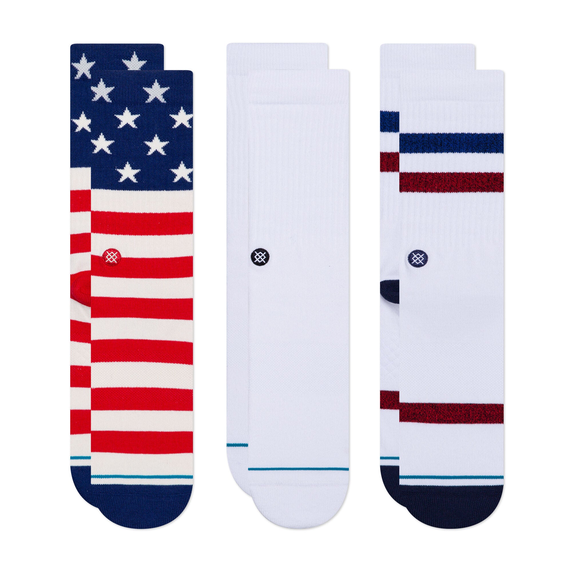 Stance Americana 3-Pack Crew Socks - Invisible Board Shop