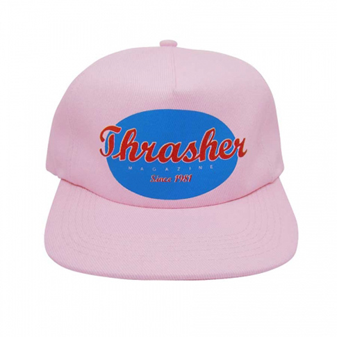 Thrasher Oval Pink Snapback Hat - Invisible Board Shop