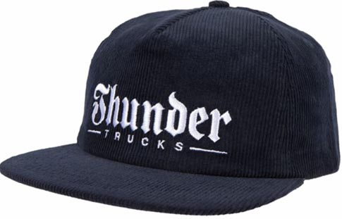 Thunder Script Snapback Hat Navy/White - Invisible Board Shop