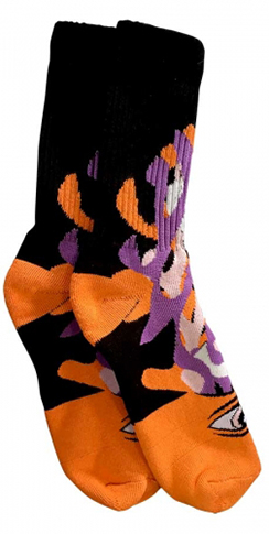 Toy Machine Barf Sect Multi Socks Orange - Invisible Board Shop