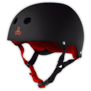 Triple 8 Brainsaver Skateboard Helmet - Black w/ Red Rubber - Invisible Board Shop