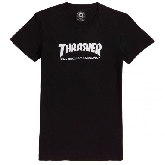 Thrasher Skate Mag Logo Girls Short Sleeve T-Shirt Black - Invisible Board Shop