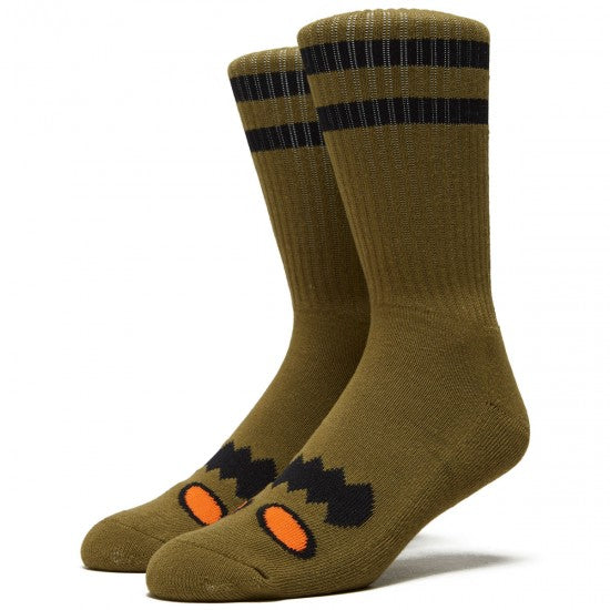 Toy Machine Monster Face Socks - Moss - Invisible Board Shop
