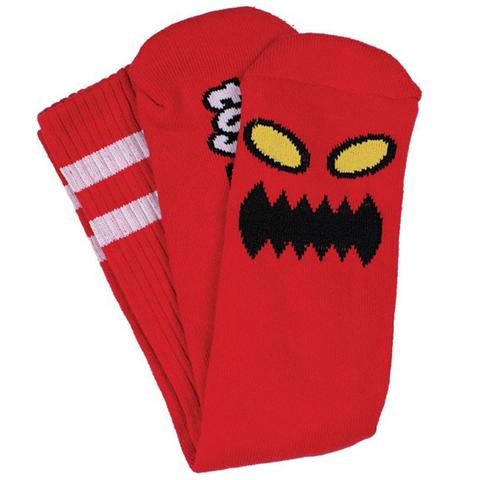Toy Machine Monster Face Socks - Red - Invisible Board Shop