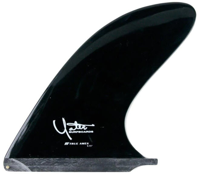 True Ames Single Fin - Yater Spoon Longboard Fin - 9.75" Black - Invisible Board Shop