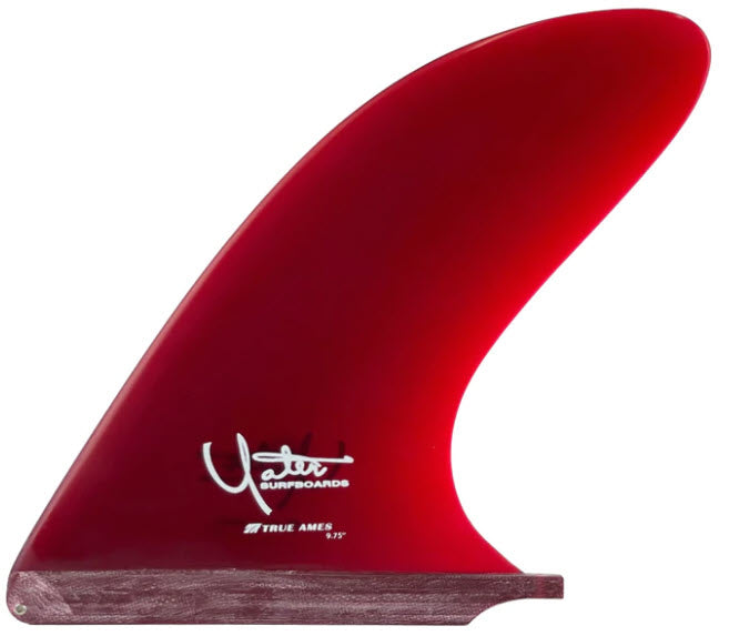 True Ames Single Fin - Yater Spoon Longboard Fin - 9.75" Red - Invisible Board Shop