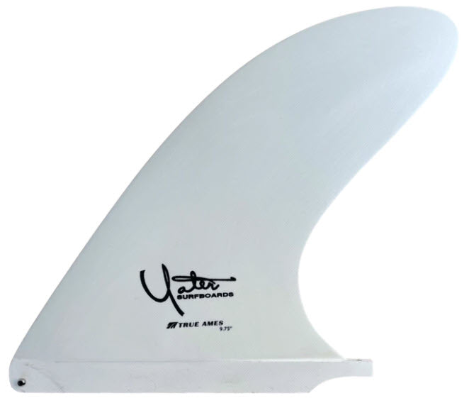 True Ames Single Fin - Yater Spoon Longboard Fin - 9.75" White - Invisible Board Shop