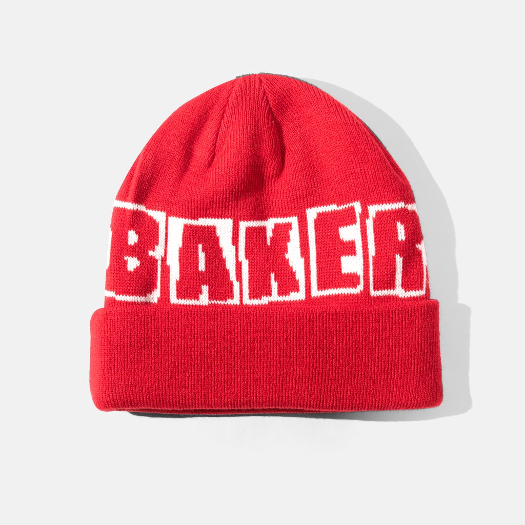 Baker Big Brand Logo Beanie - Red - Invisible Board Shop
