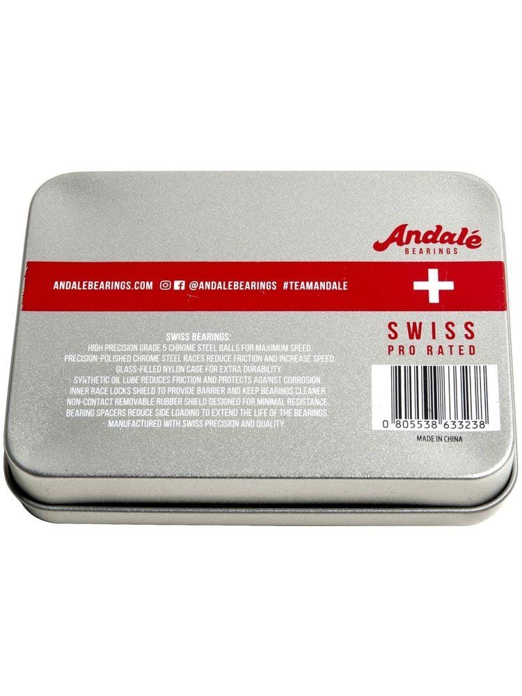 Andale Swiss Pro Rated Skateboard Bearings Kit - Tin Box - Invisible Board Shop
