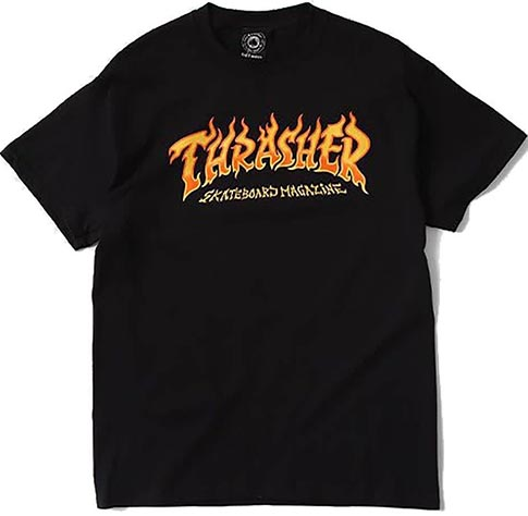Thrasher Skate Mag Fire Logo Black T-Shirt