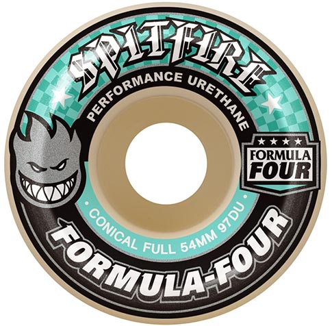Spitfire Formula Four Conical Full 54MM 97D Skateboard Wheels - Invisible Board Shop