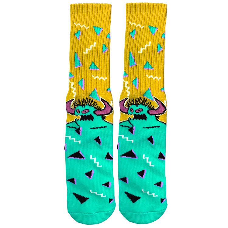 Toy Machine 80's Monster Socks - Yellow - Invisible Board Shop