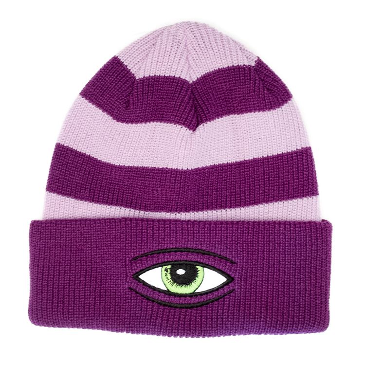 Toy Machine Sect Eye Beanie - Purple Stripe - Invisible Board Shop