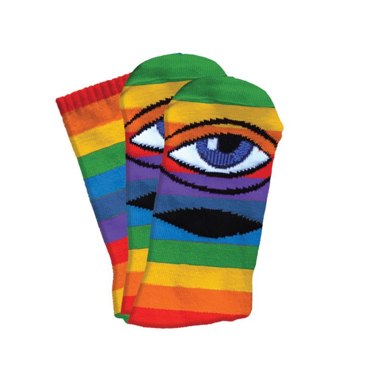 Toy Machine Sect Eye Socks Rainbow - Invisible Board Shop