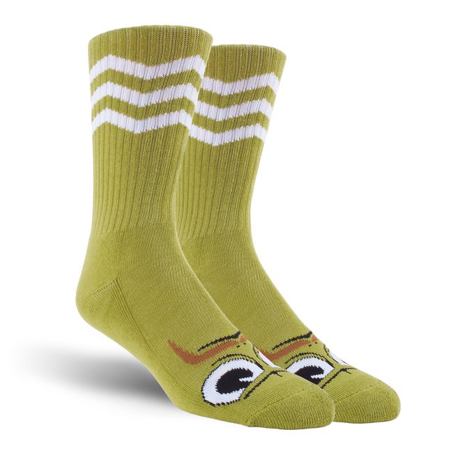 Toy Machine Turtleboy Stache Socks - Lime - Invisible Board Shop