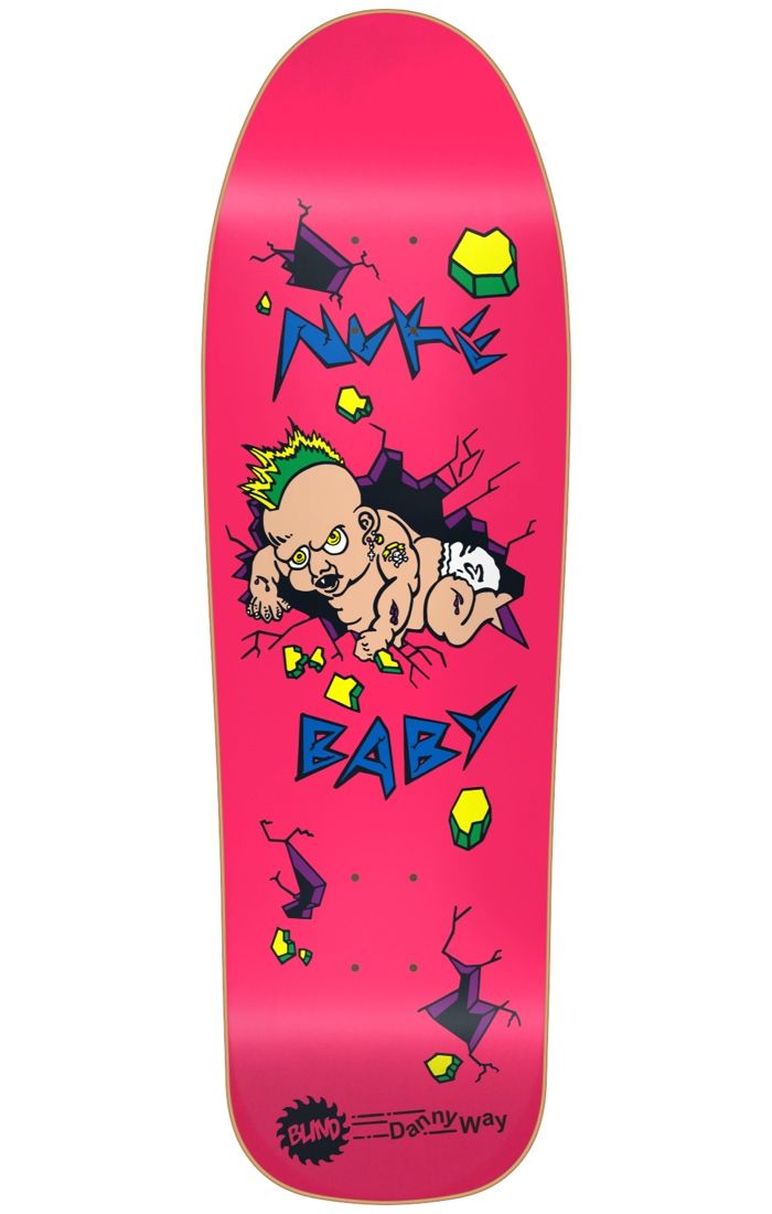Blind Danny Way Nuke Baby Shaped Skateboard Deck- 9.7" - Pink - Invisible Board Shop