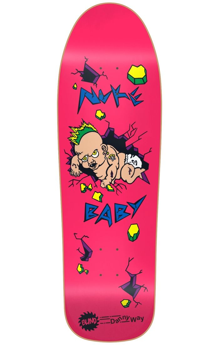 Blind Danny Way Nuke Baby Shaped Skateboard Deck- 9.7" - Pink - Invisible Board Shop