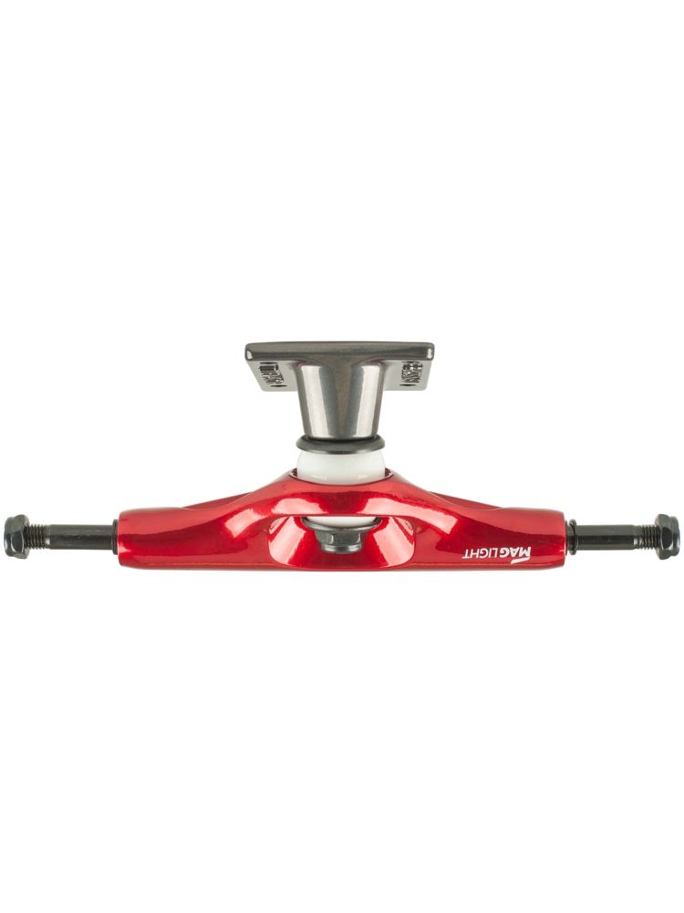 Tensor Mag Light Glossy Skateboard Truck - Gunmetal and Red - Invisible Board Shop