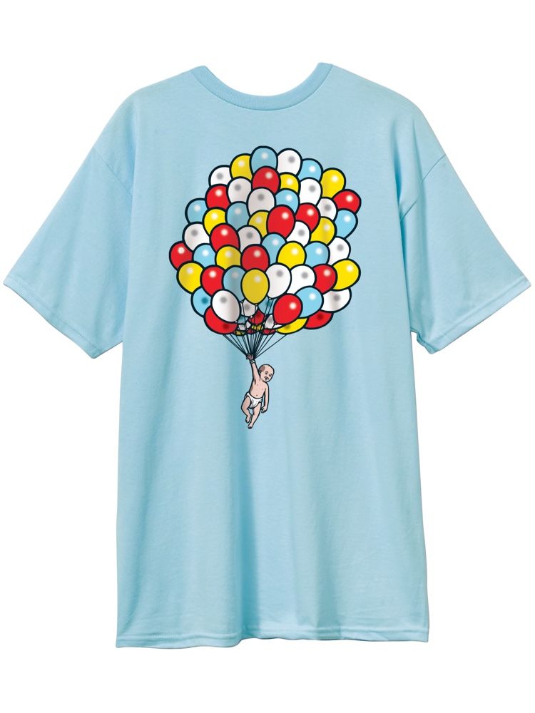 Heritage 101 Balloons T-Shirt - Baby Blue - Invisible Board Shop