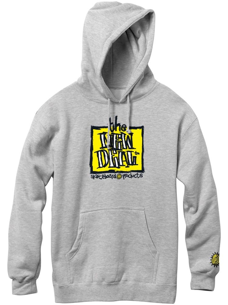 New Deal Original Napkin Logo Hooded Sweatshirt - Heather Gray - Invisible Board Shop