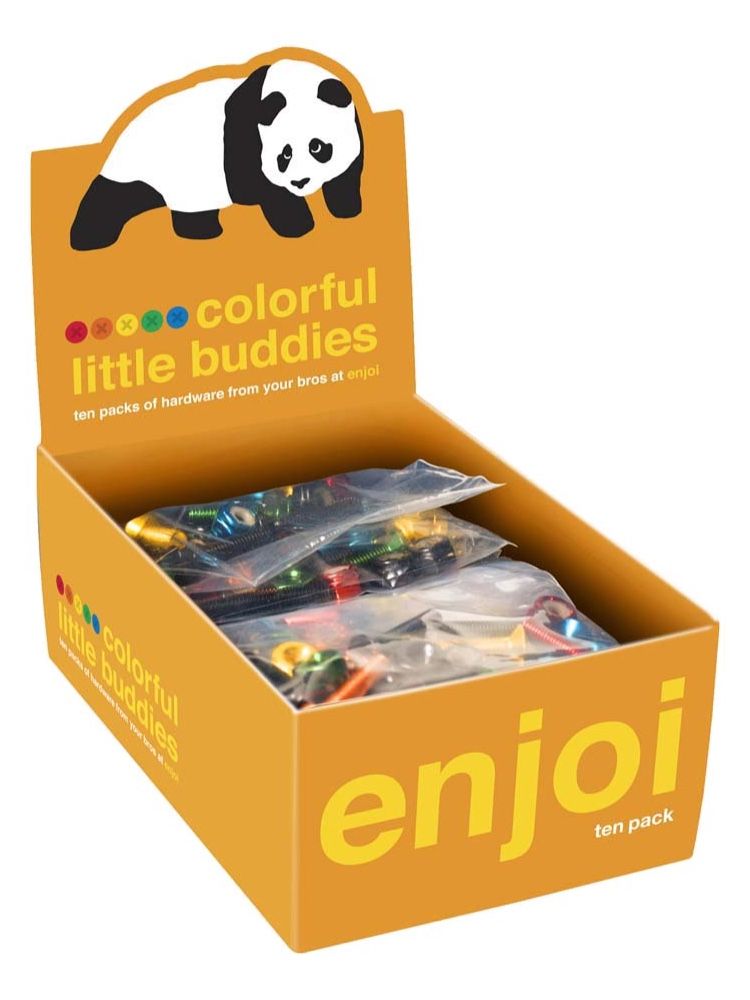 Enjoi Colorful little Buddies Skateboard Mounting Hardware 1" - Invisible Board Shop