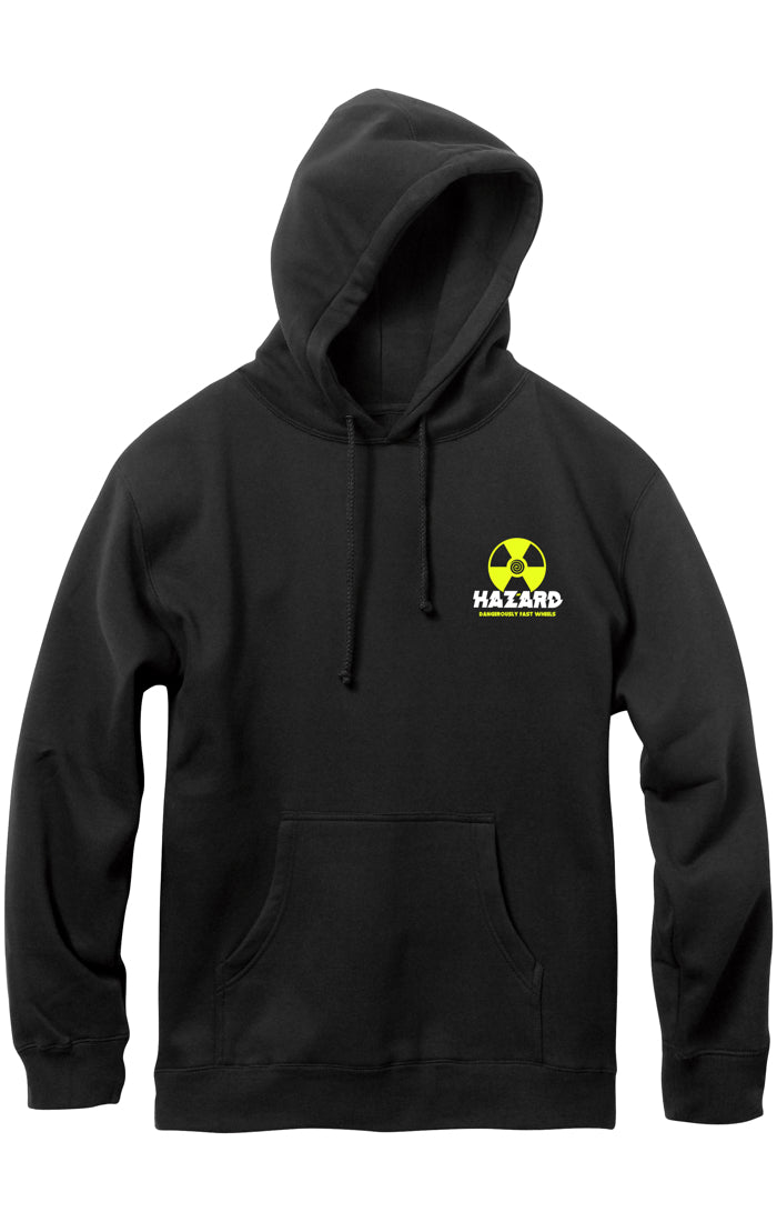 Hazard Skateboard Wheels Dangerously Fast Hoodie - Black - Invisible Board Shop