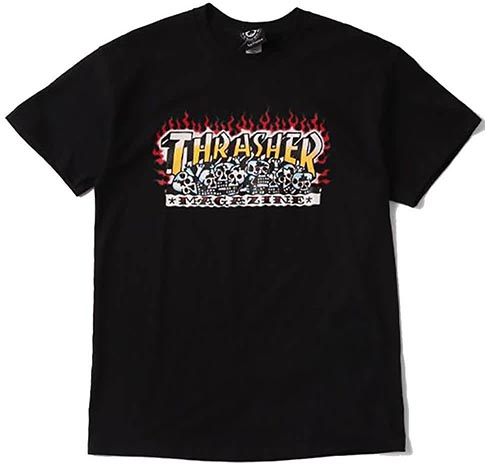 Thrasher Skate Mag Krak Skulls Black T-Shirt - Invisible Board Shop