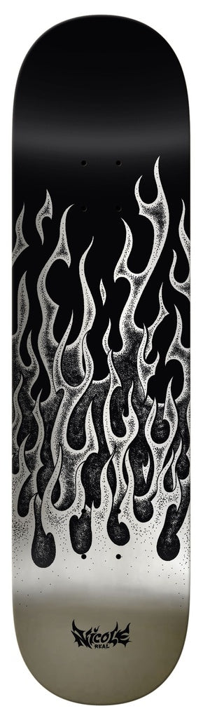 Real Nicole Hause Flames Redux Skateboard Deck - 8.25"