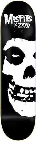 Zero x Misfits Fiend Skull Skateboard Deck - Black/White - 8.25"