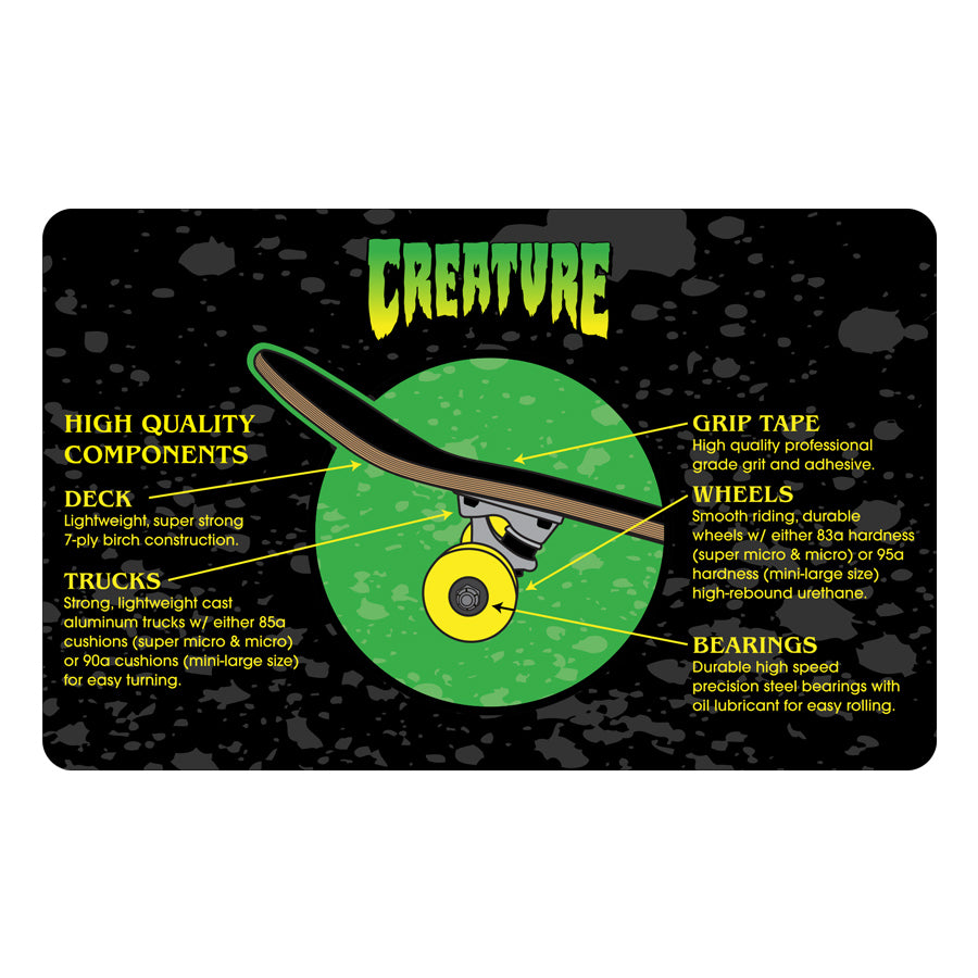 Creature Logo Full 8.00in x 31.25in  Complete Skateboard - Invisible Board Shop