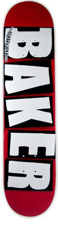 Baker Brand Logo Skateboard Deck - Red/White - 8.5"