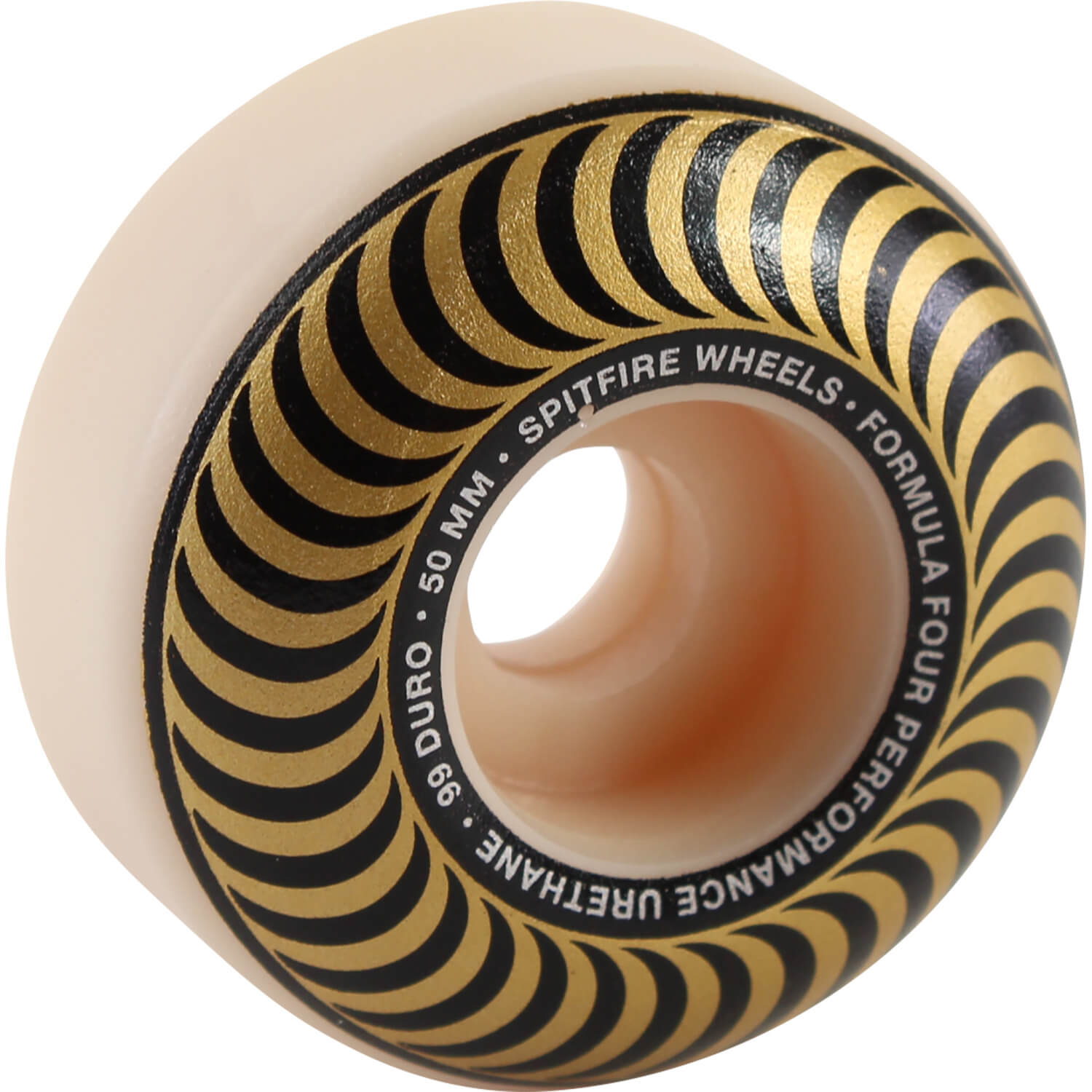 Spitfire Wheels Formula Four Classic Swirl White w/ Bronze Skateboard Wheels - 50mm - Invisible Board Shop