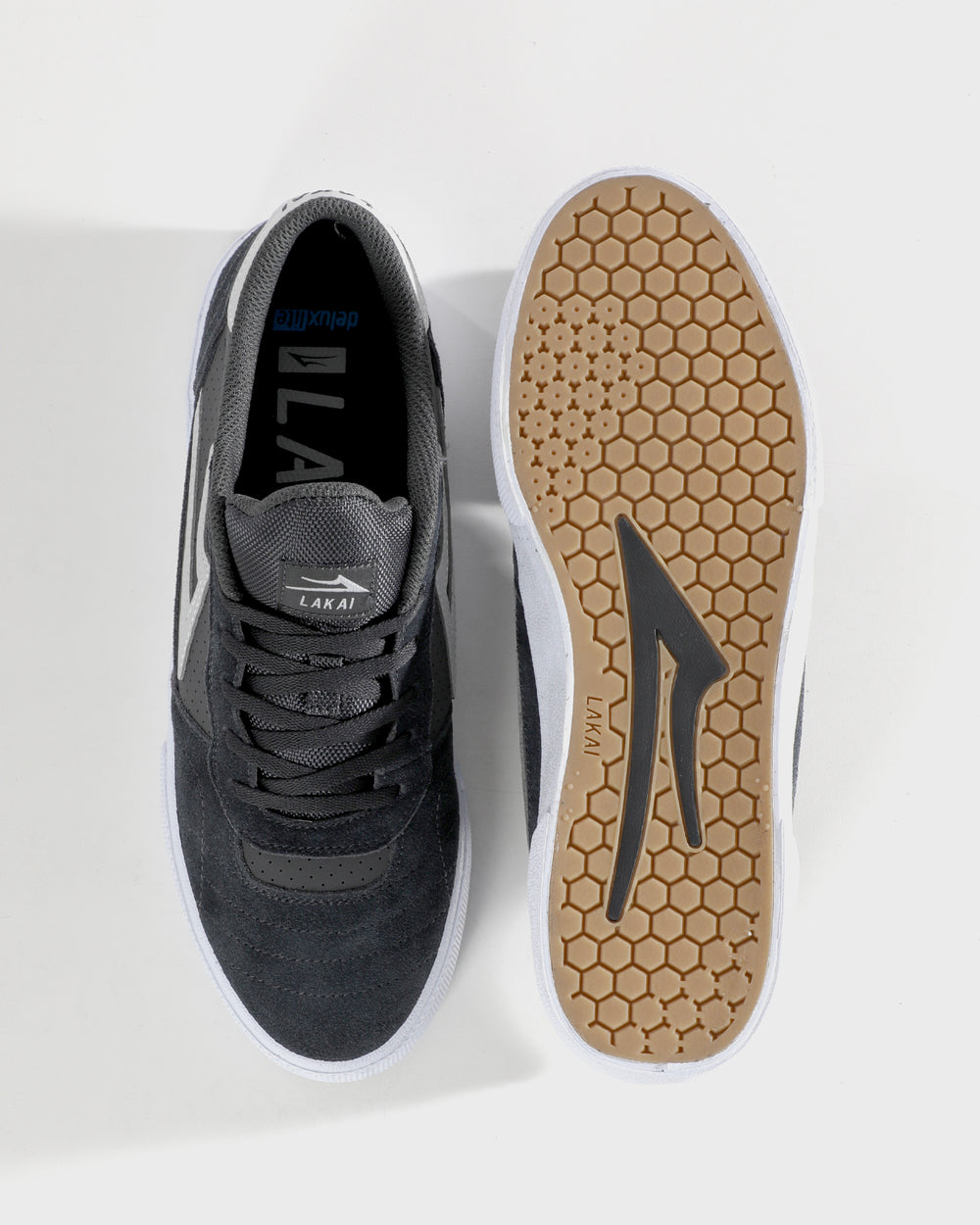 Lakai Cambridge Charcoal/White Suede - Invisible Board Shop