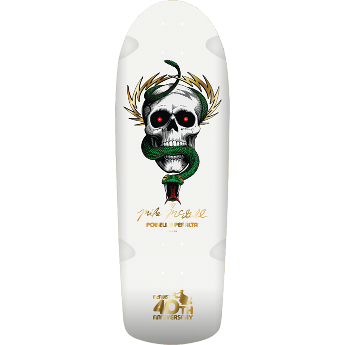 POWELL MCGILL MCTWIST 40TH SKATEBOARD DECK - 10x30.12 WHITE