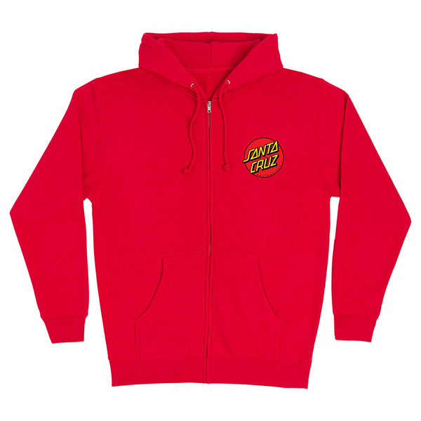 Santa Cruz Classic Dot Zip Hooded Heavyweight Sweatshirt Red