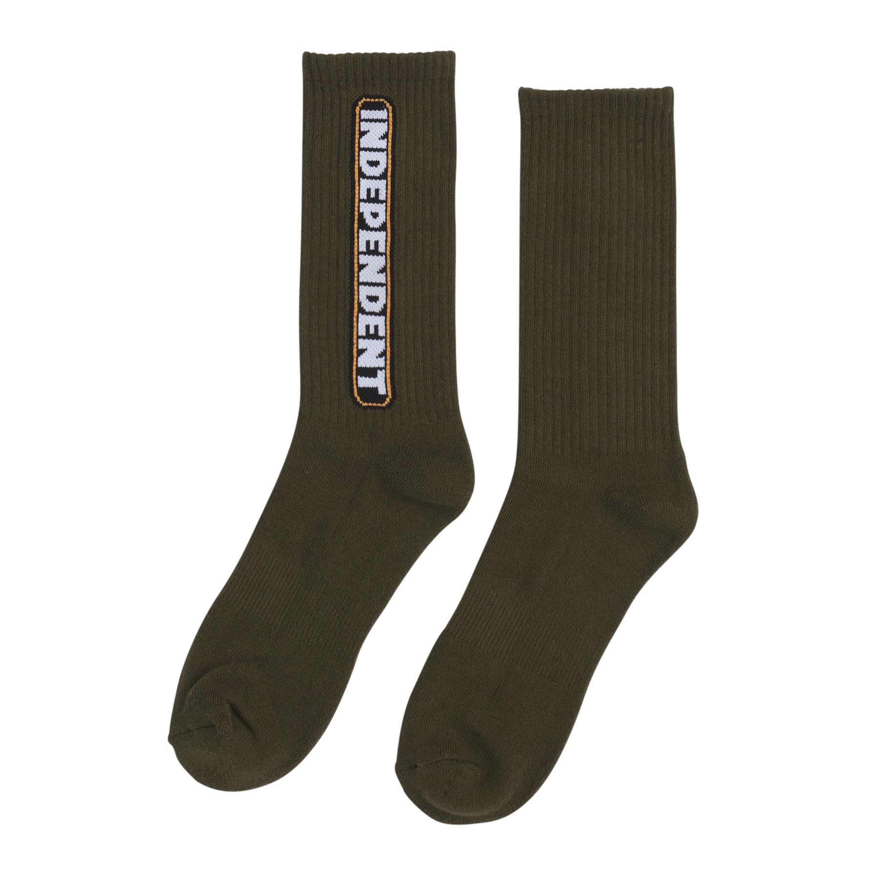 Independent Bar Logo Crew Socks Army - Invisible Board Shop