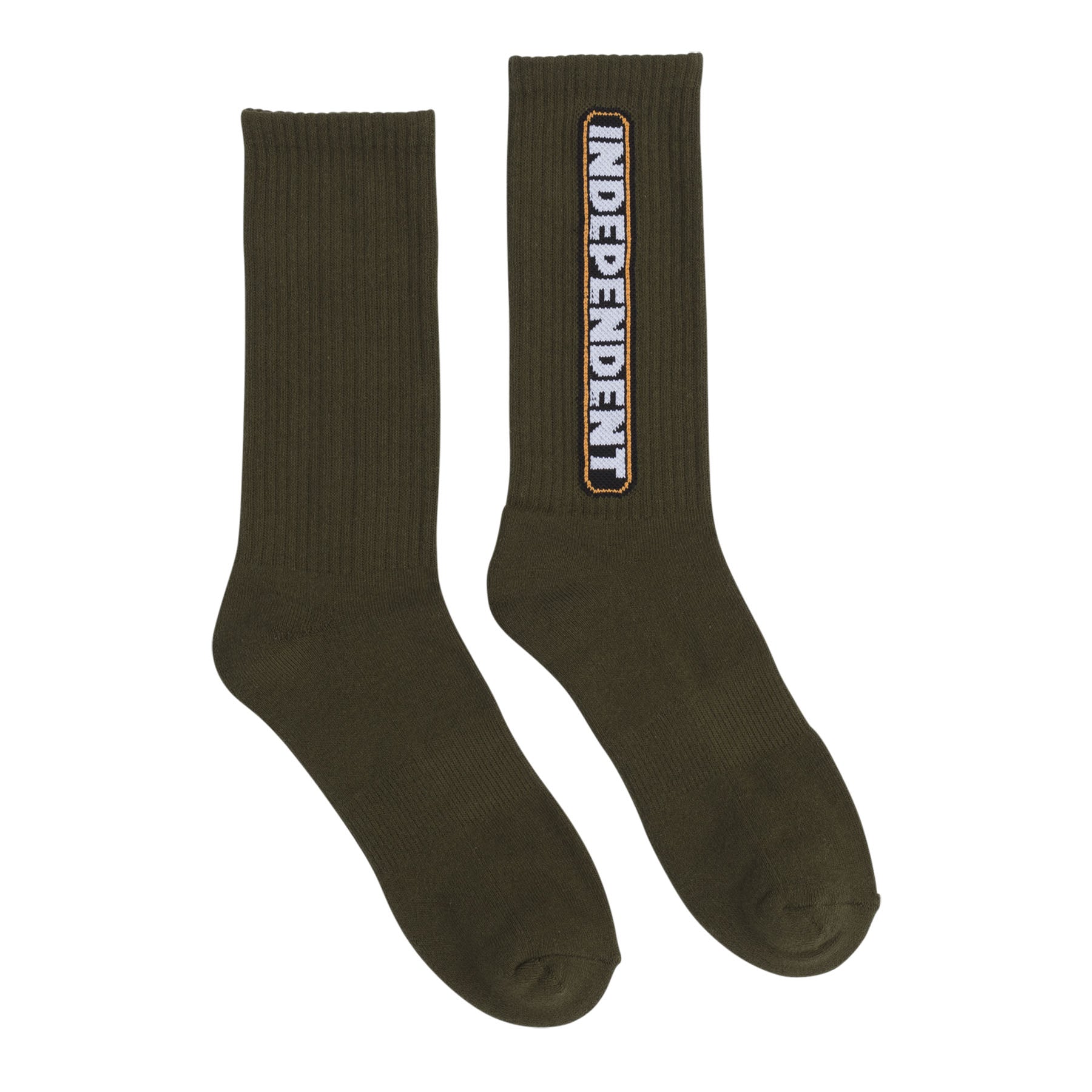 Independent Bar Logo Crew Socks Army - Invisible Board Shop